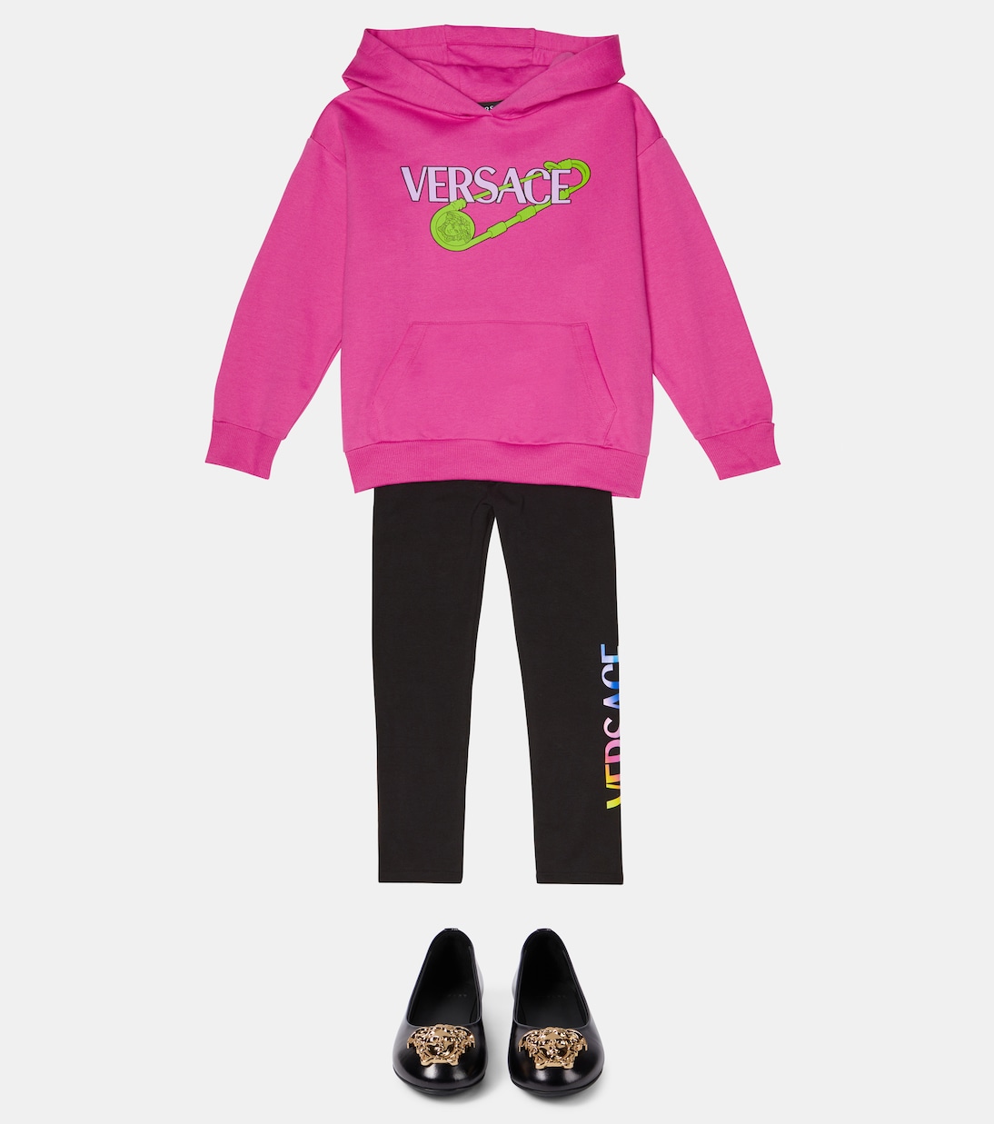 Safety Pin cotton hoodie | Versace Kids