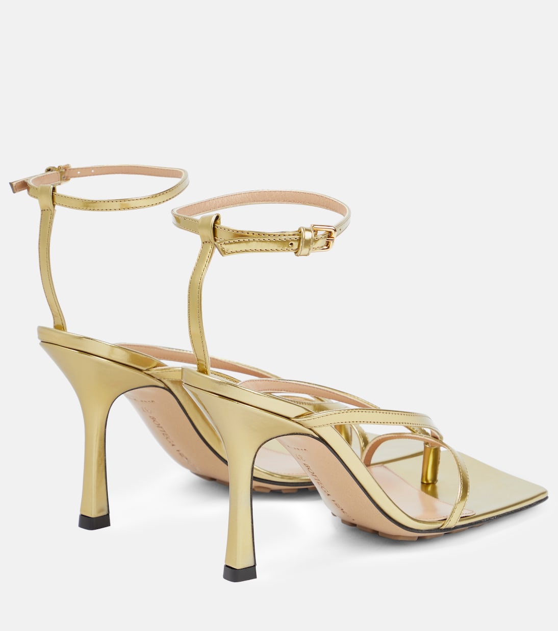 Sandales Stretch en cuir métallisé | Bottega Veneta