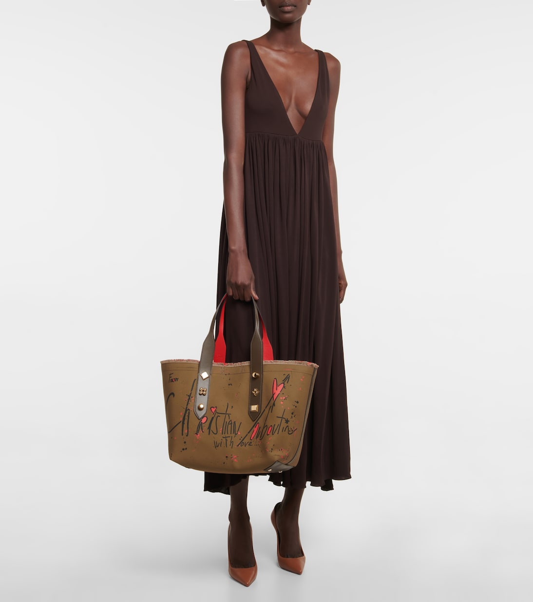 Frangibus Small printed canvas tote | Christian Louboutin