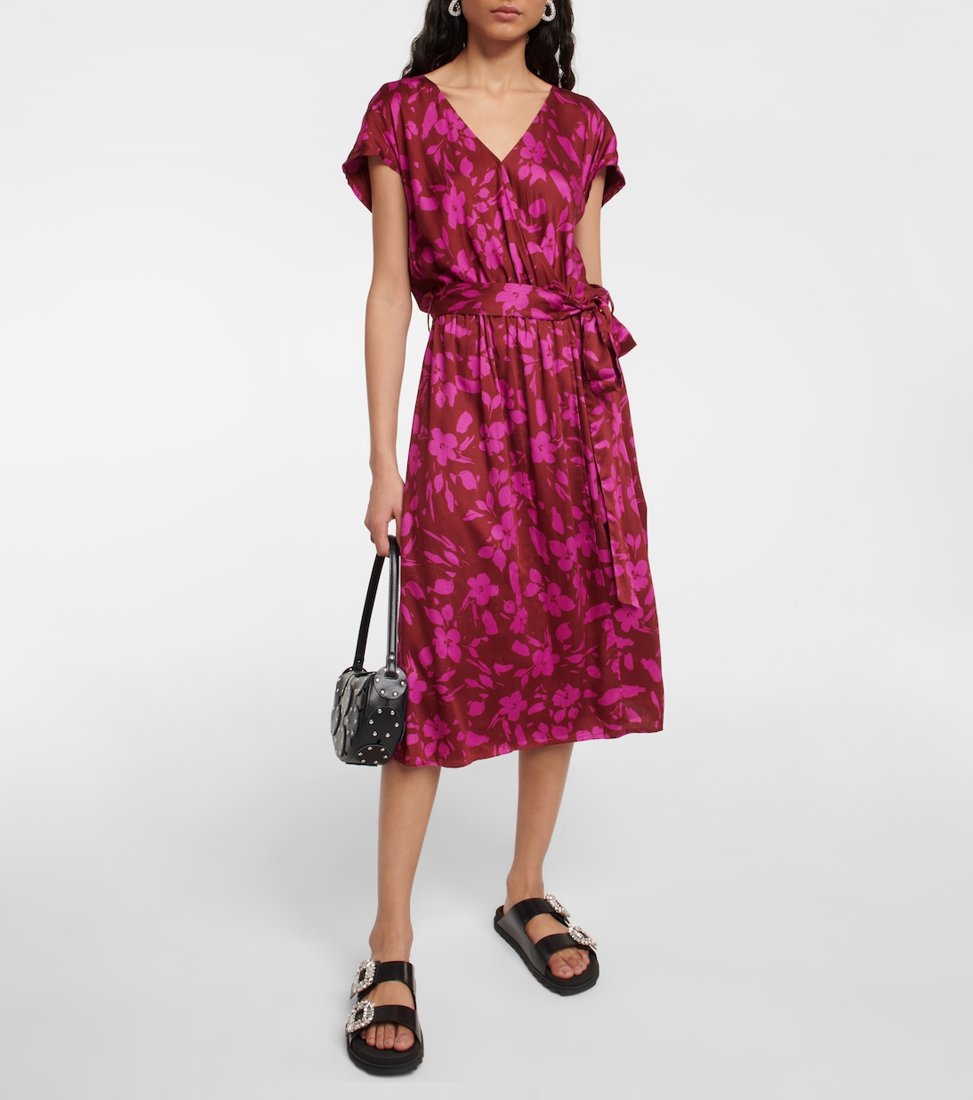 Floral midi dress | Velvet