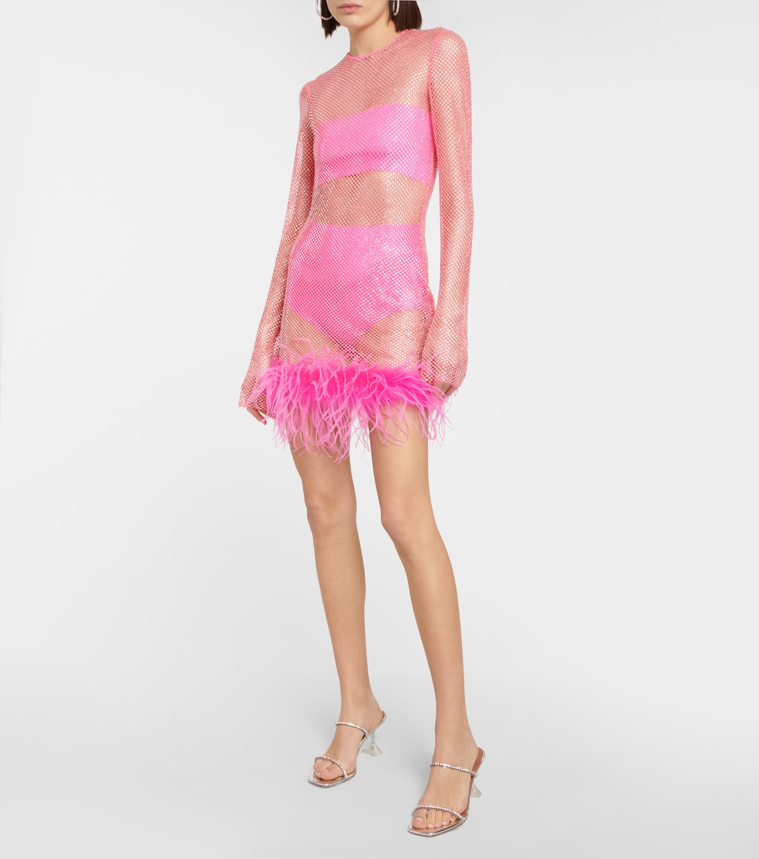 Embellished feather-trimmed minidress | Giuseppe di Morabito