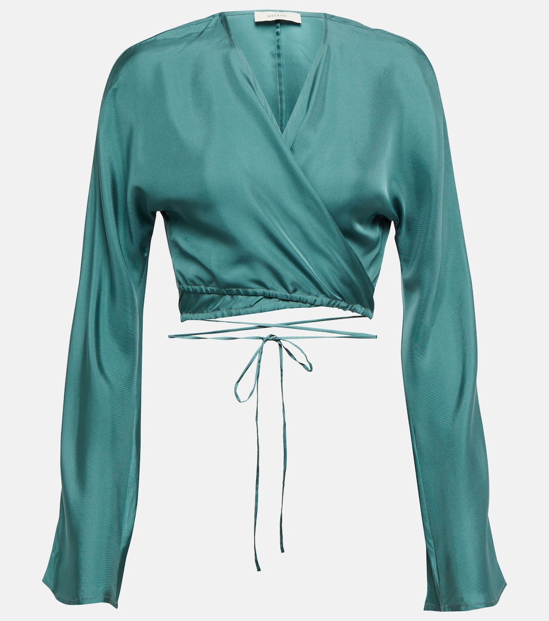 St. Tropez silk twill wrap top | Asceno