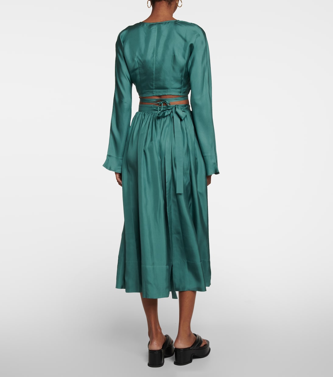 St. Tropez silk twill wrap top | Asceno