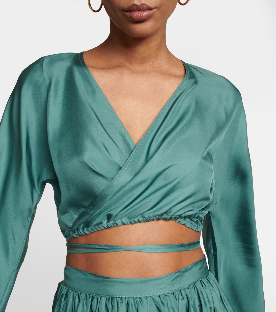 St. Tropez silk twill wrap top | Asceno