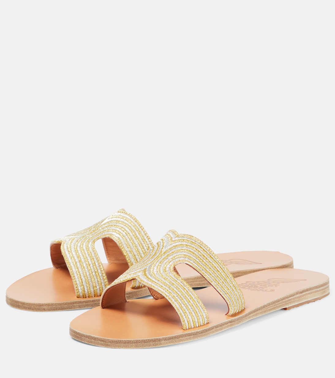 صندل مخطّط بحبكة معدنية Kentima | Ancient Greek Sandals