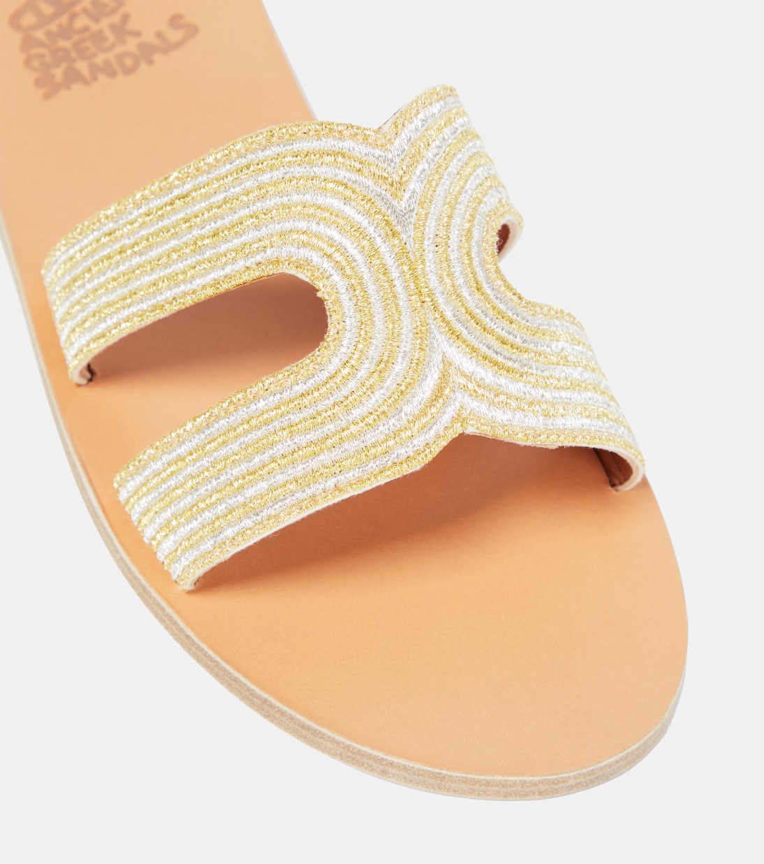 صندل مخطّط بحبكة معدنية Kentima | Ancient Greek Sandals