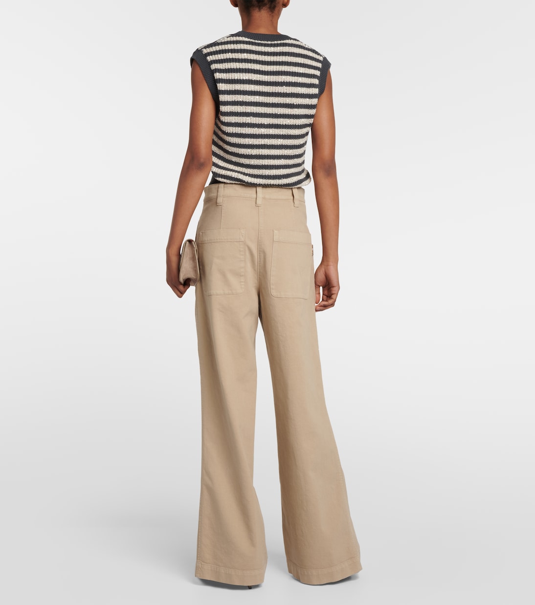 Pantaloni in cotone a gamba larga | Brunello Cucinelli