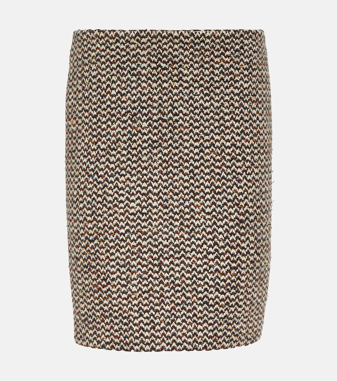 Jupe crayon en laine et soie mélangées | Miu Miu