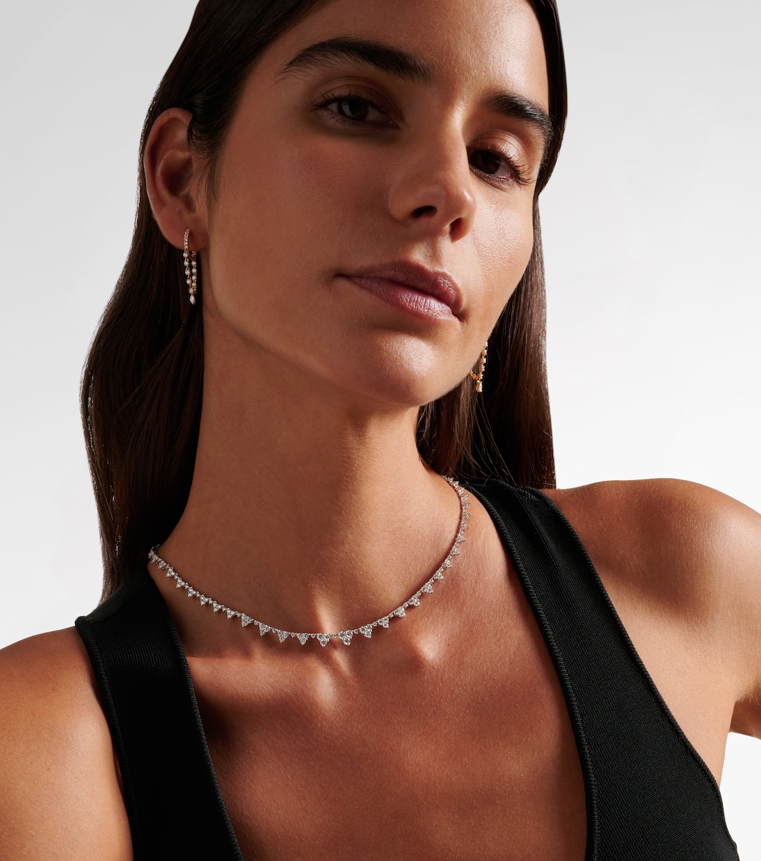 Choker Eternity in oro bianco 18kt con diamanti | Anita Ko