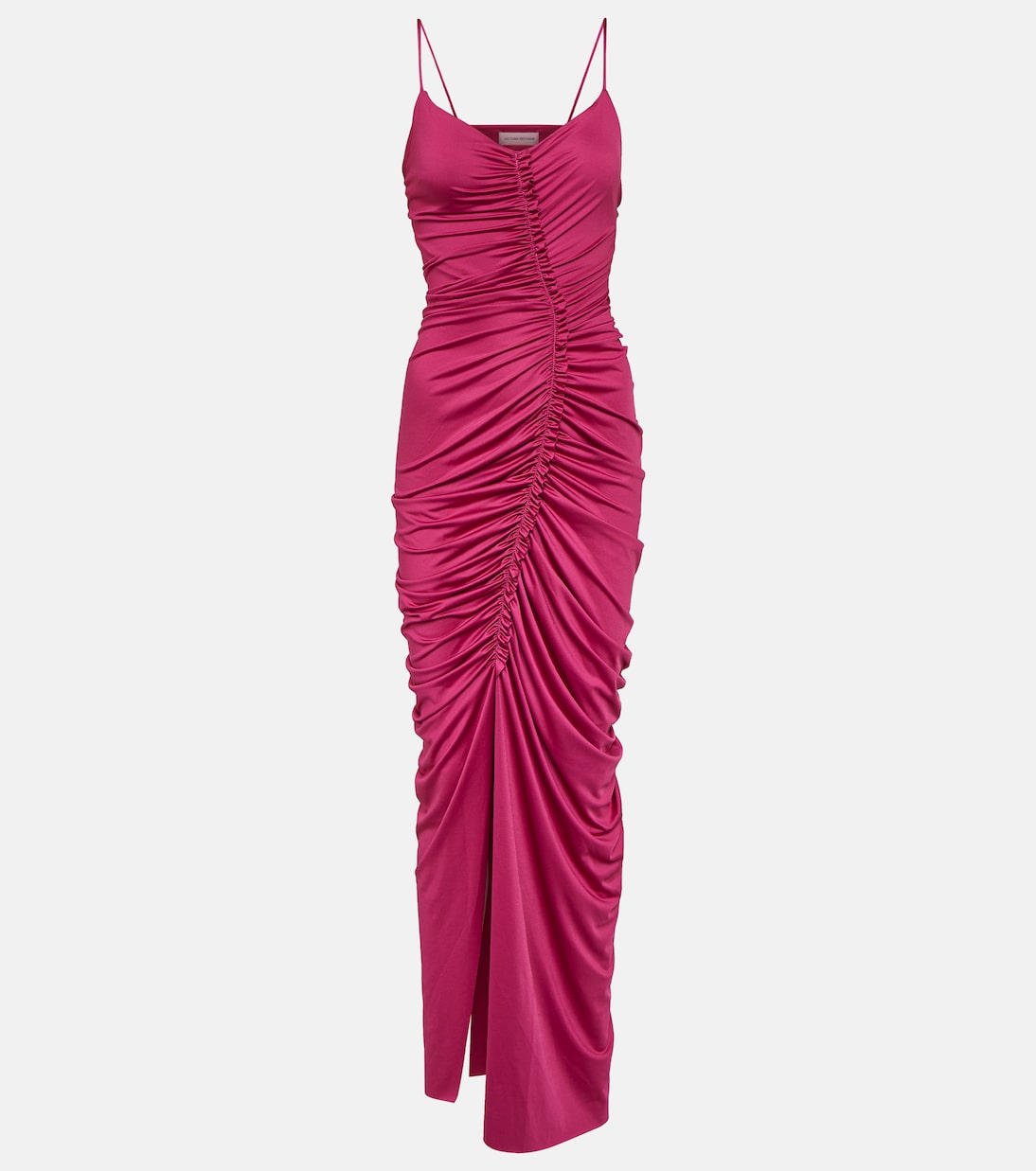 Vestido largo de jersey fruncido | Victoria Beckham