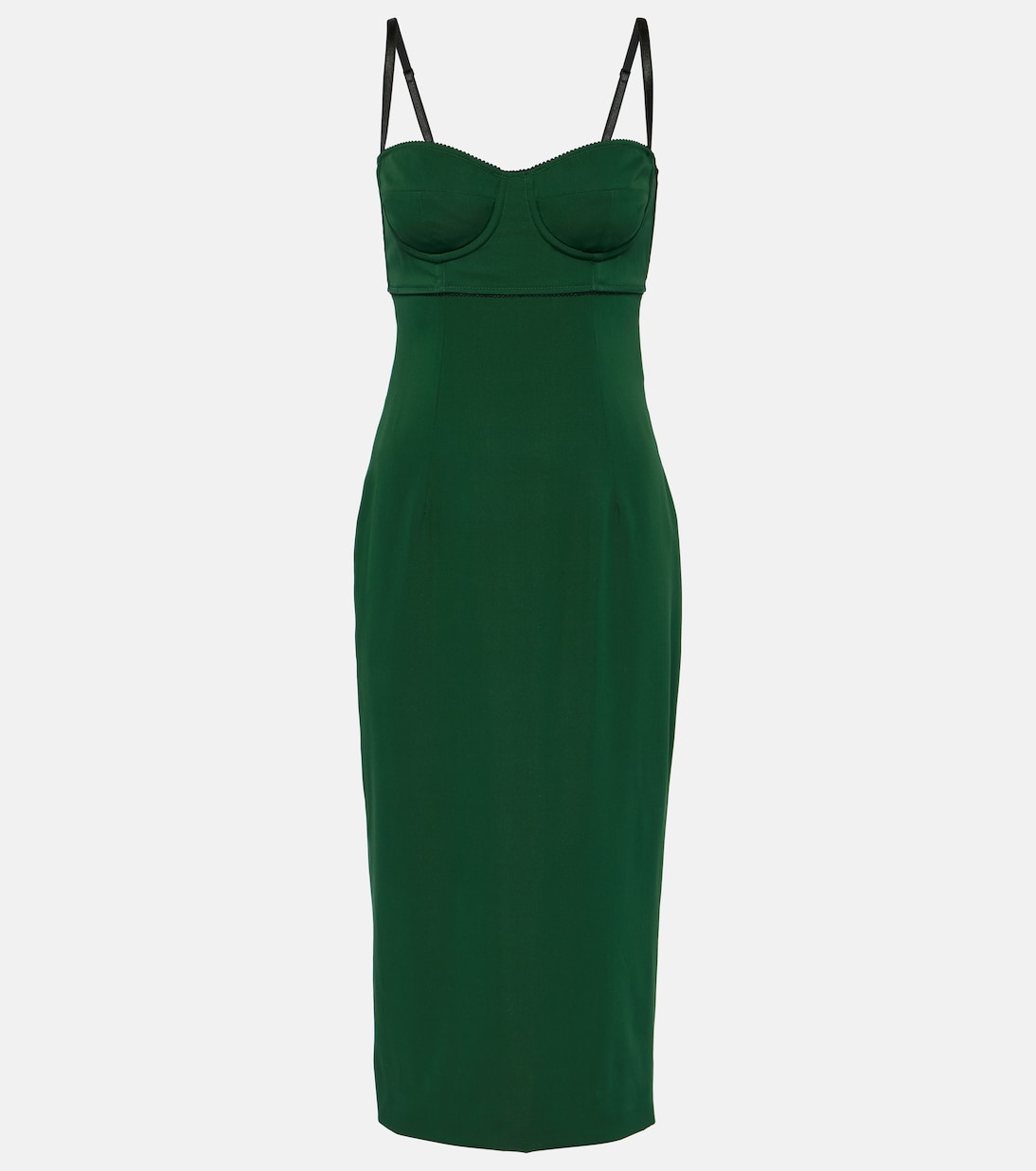 Vestido bustier midi de charmeuse de mezcla de seda | Dolce&Gabbana