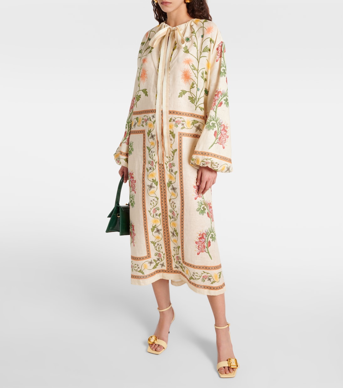 Zircon Bisutería floral linen kaftan | Agua by Agua Bendita