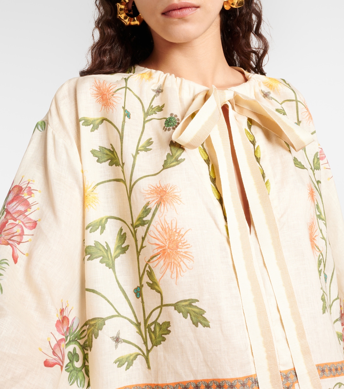 Zircon Bisutería floral linen kaftan | Agua by Agua Bendita