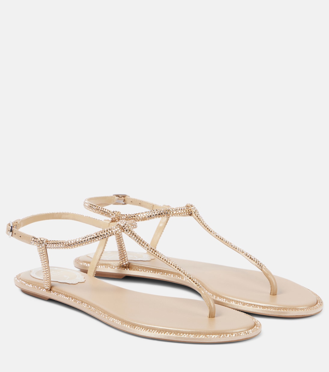 Tongs Diana en satin et cuir | Rene Caovilla