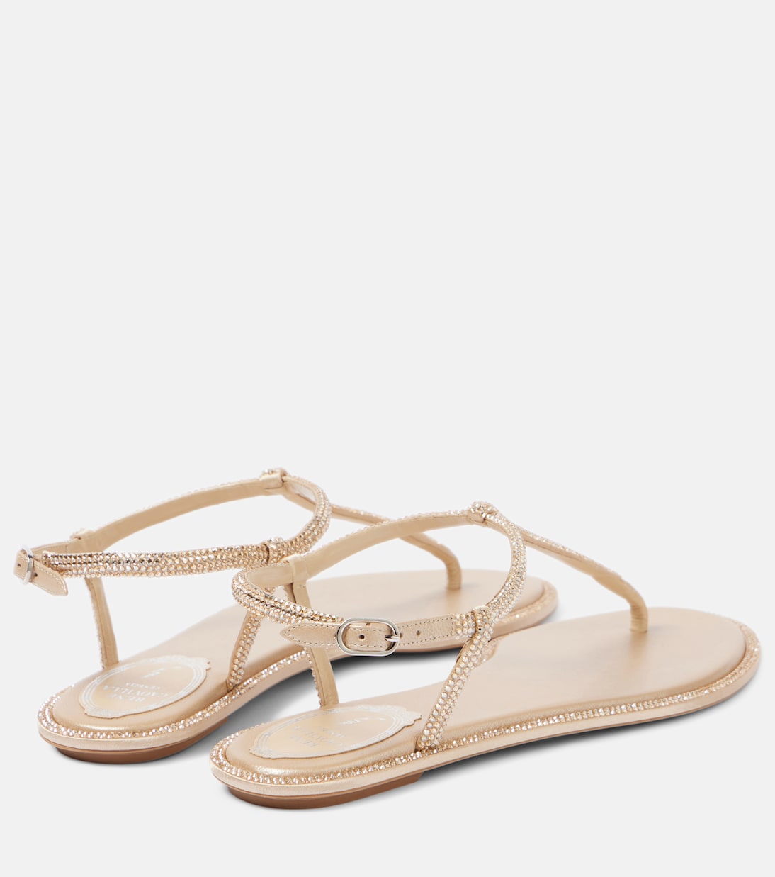 Tongs Diana en satin et cuir | Rene Caovilla