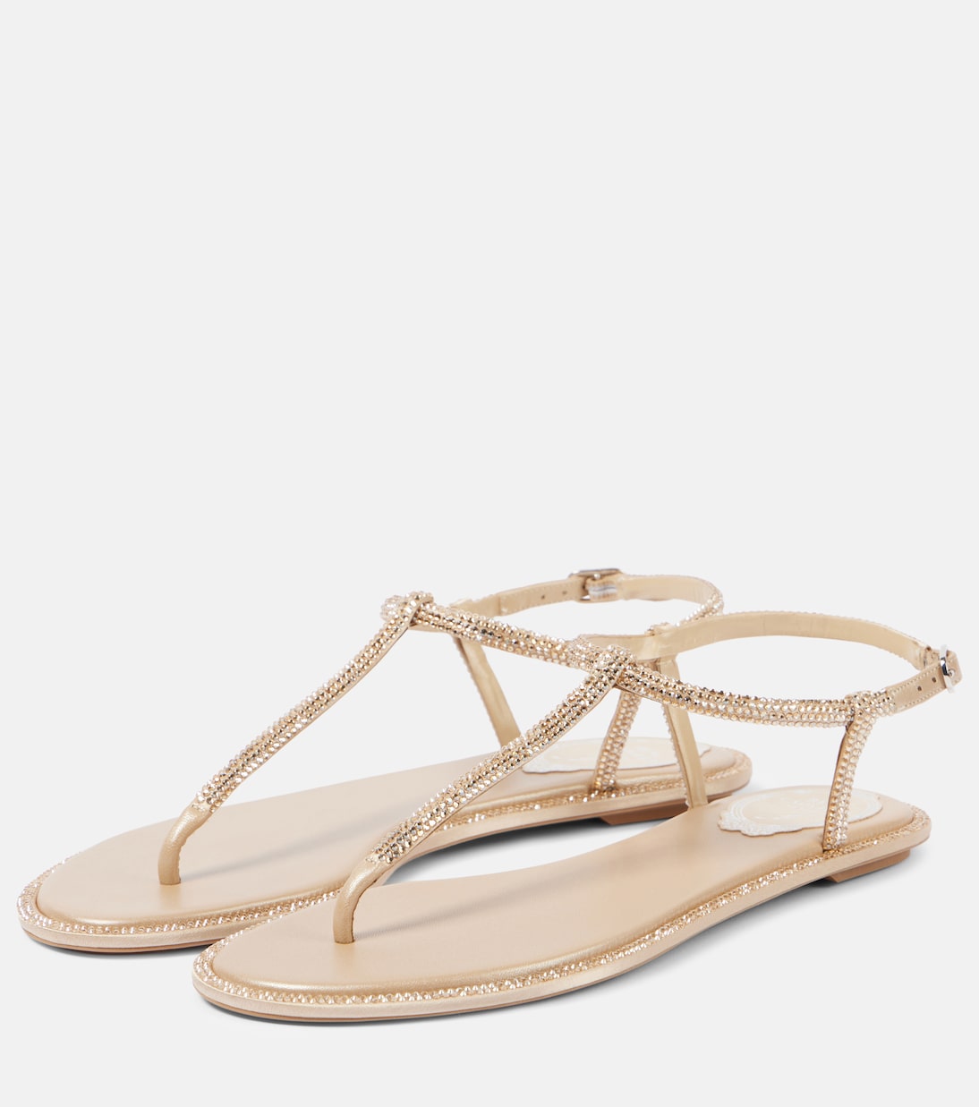 Tongs Diana en satin et cuir | Rene Caovilla
