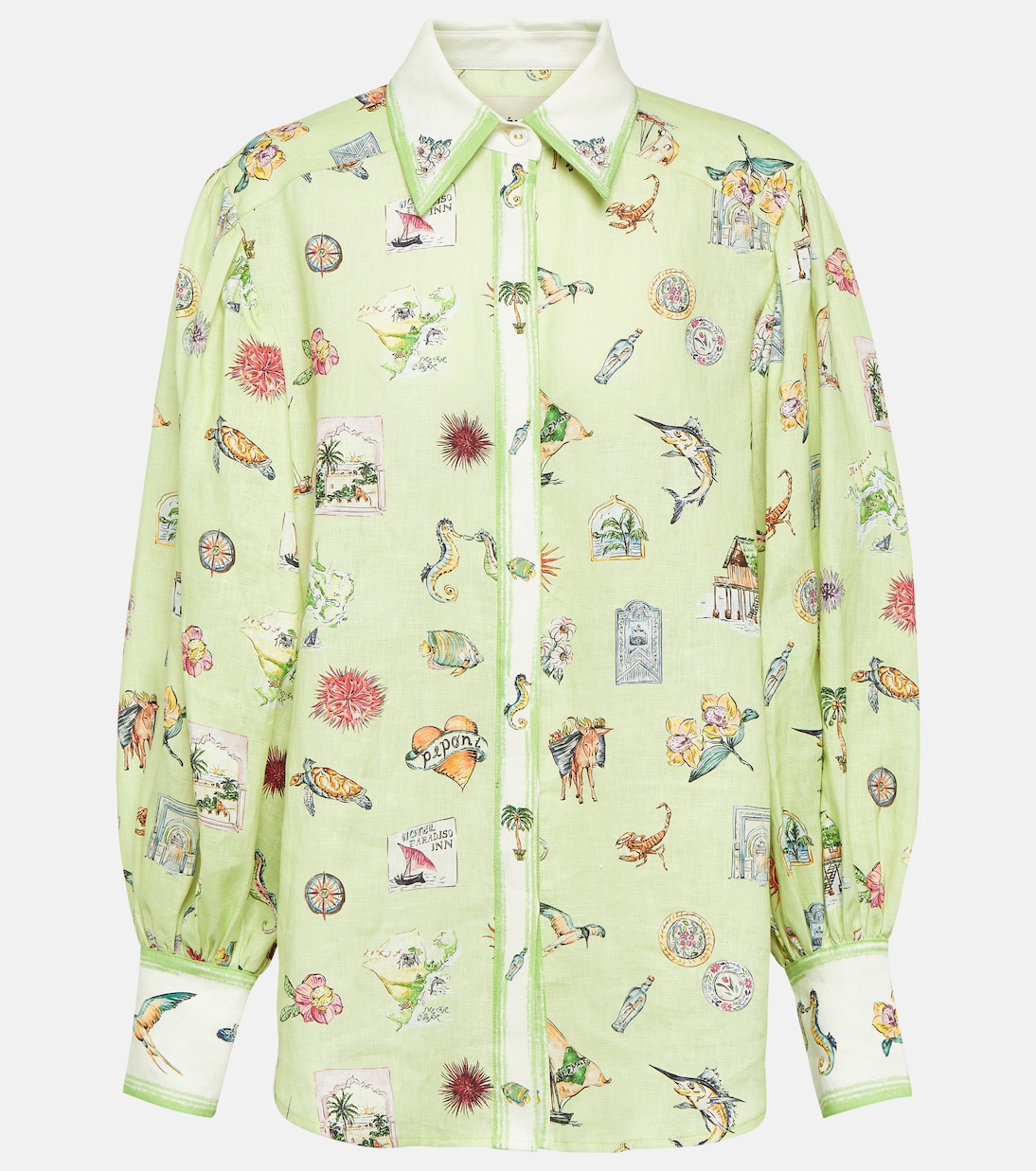 Camicia in lino con stampa | Alémais