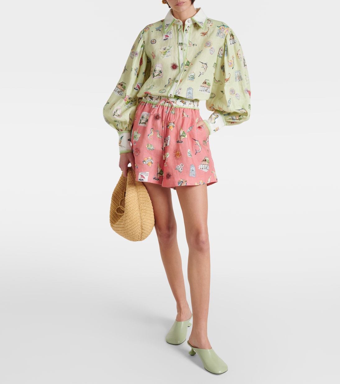 Camicia in lino con stampa | Alémais