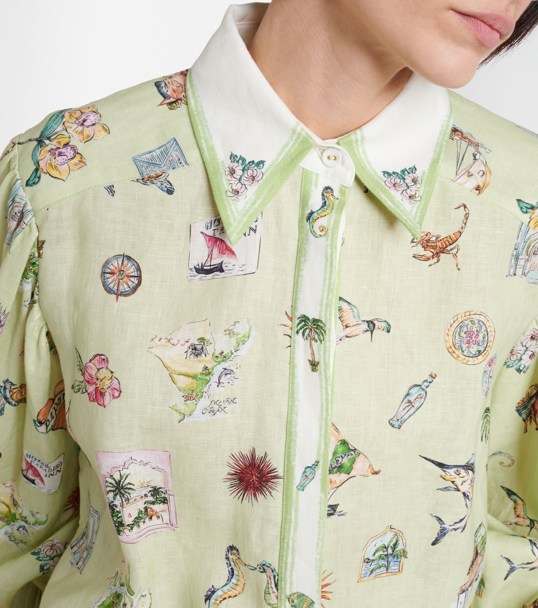 Camicia in lino con stampa | Alémais