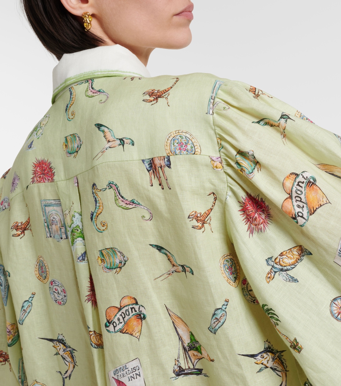 Camicia in lino con stampa | Alémais