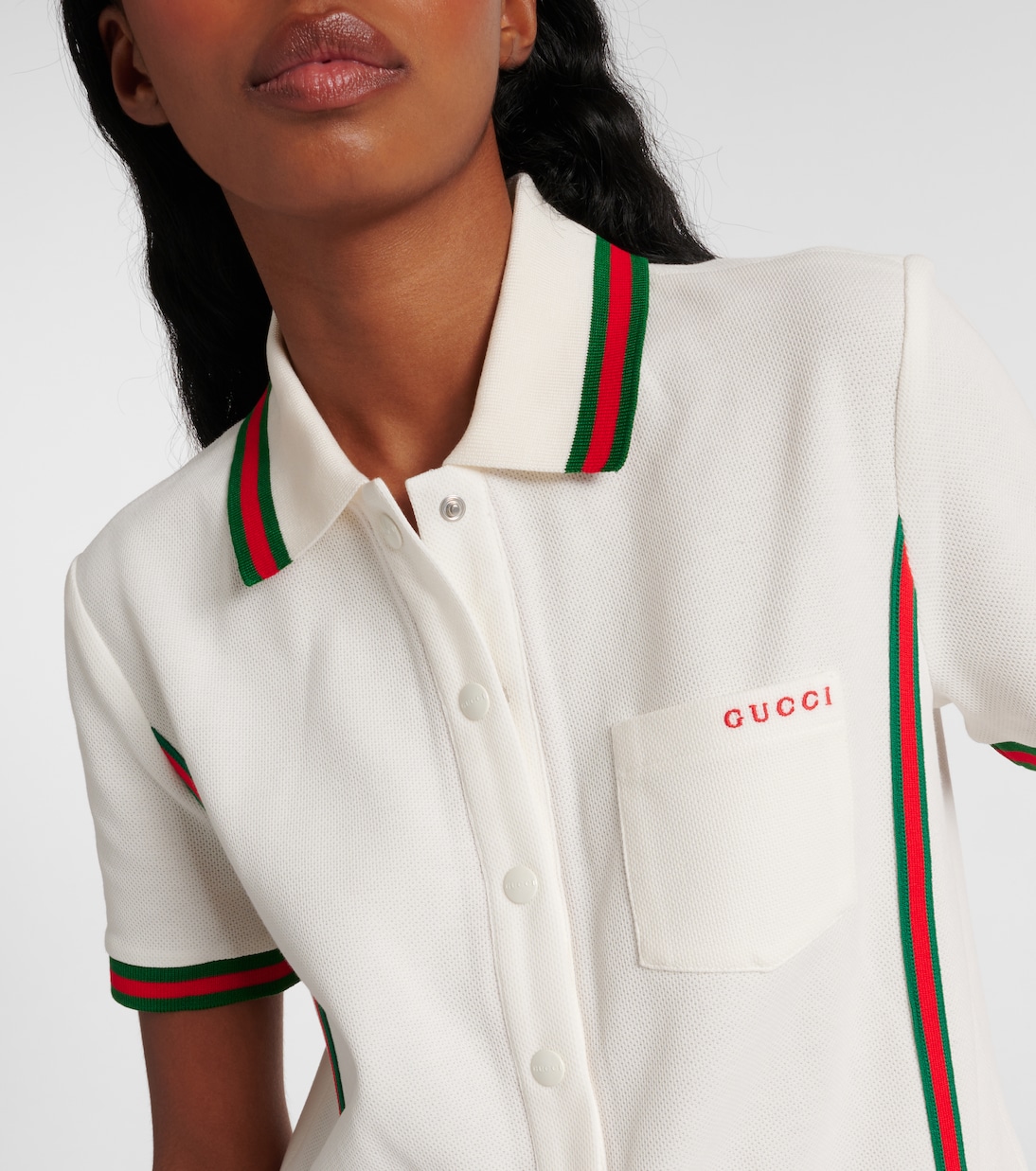 Vestido Polo de Algodón Piqué por Gucci para Jóvenes Modernos