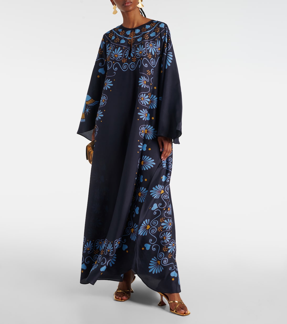 Flying printed silk voile kaftan | La DoubleJ