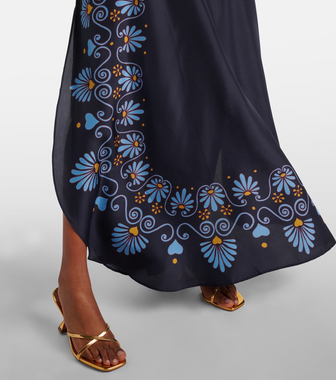 Flying printed silk voile kaftan | La DoubleJ