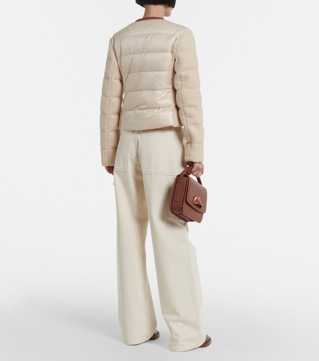 Daunenjacke Serinde aus Bouclé mit Leder | Moncler