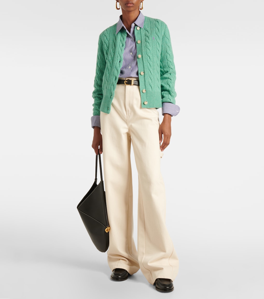 Cable-knit wool and cashmere cardigan | Polo Ralph Lauren