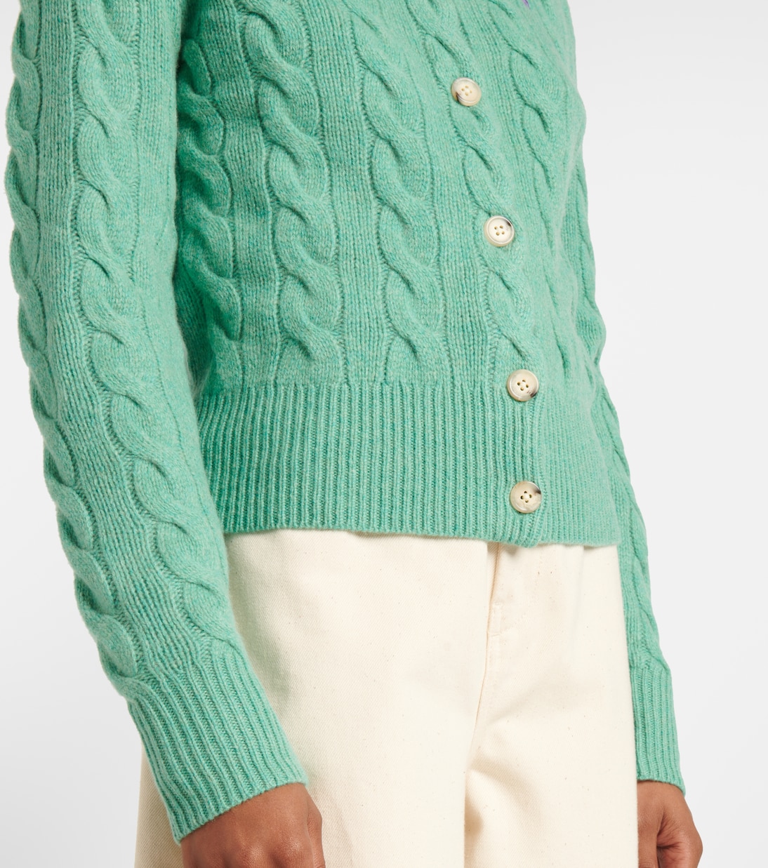 Cable-knit wool and cashmere cardigan | Polo Ralph Lauren