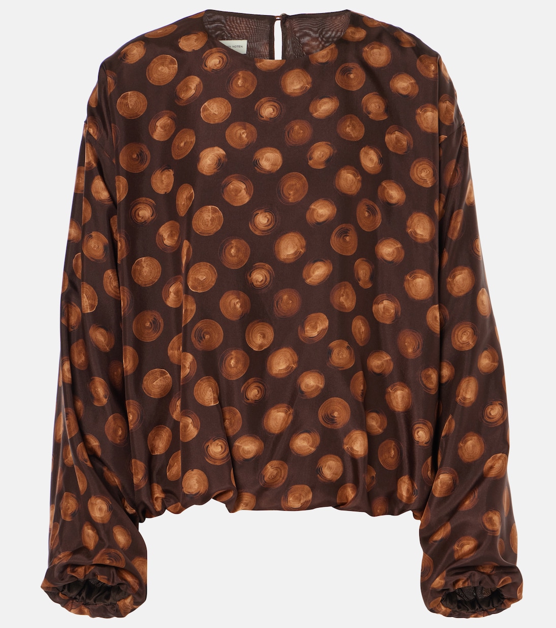 Dries Van Noten Cheetah Crepe Short Sleeve Blouse Top Womens 36 US 4