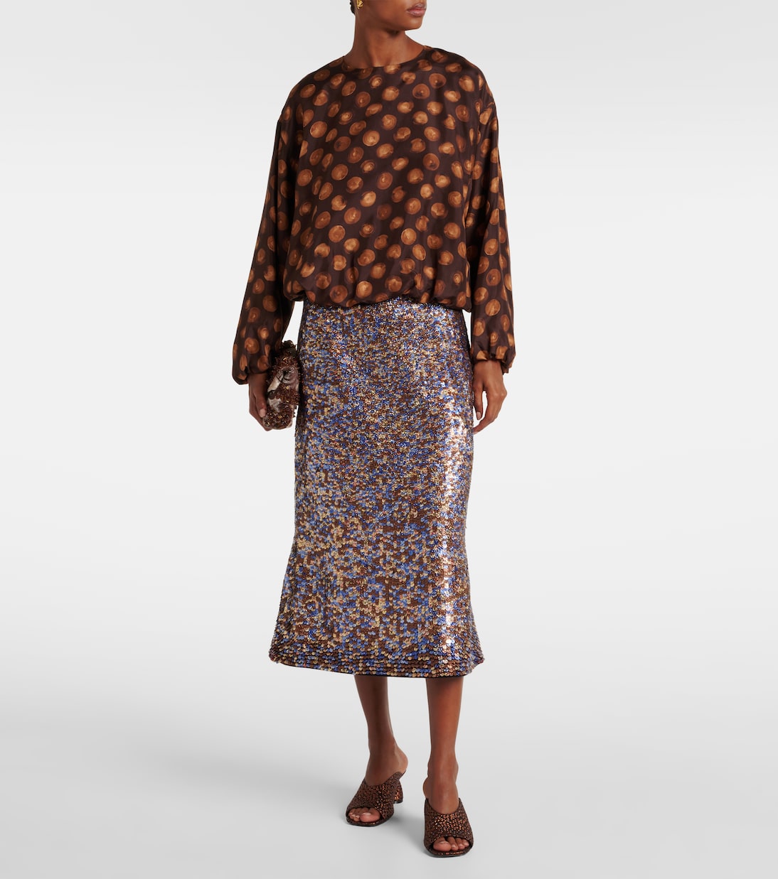 Blouse imprimée en satin | Dries Van Noten