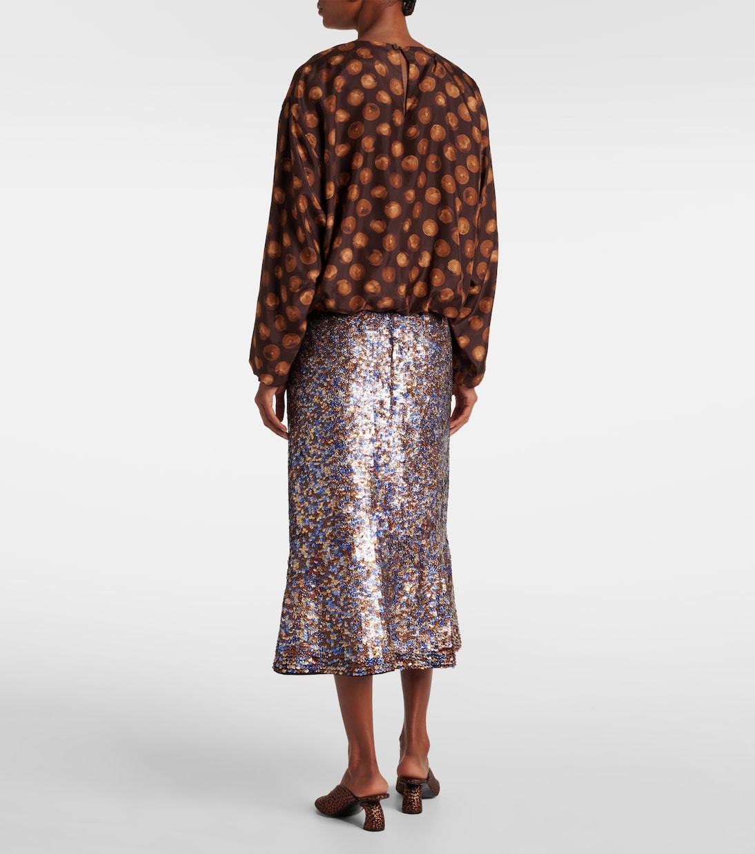 Blouse imprimée en satin | Dries Van Noten