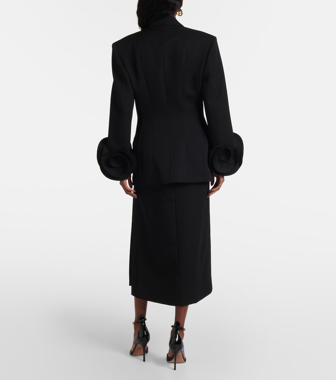 Blazer en laine vierge à fleurs | Valentino