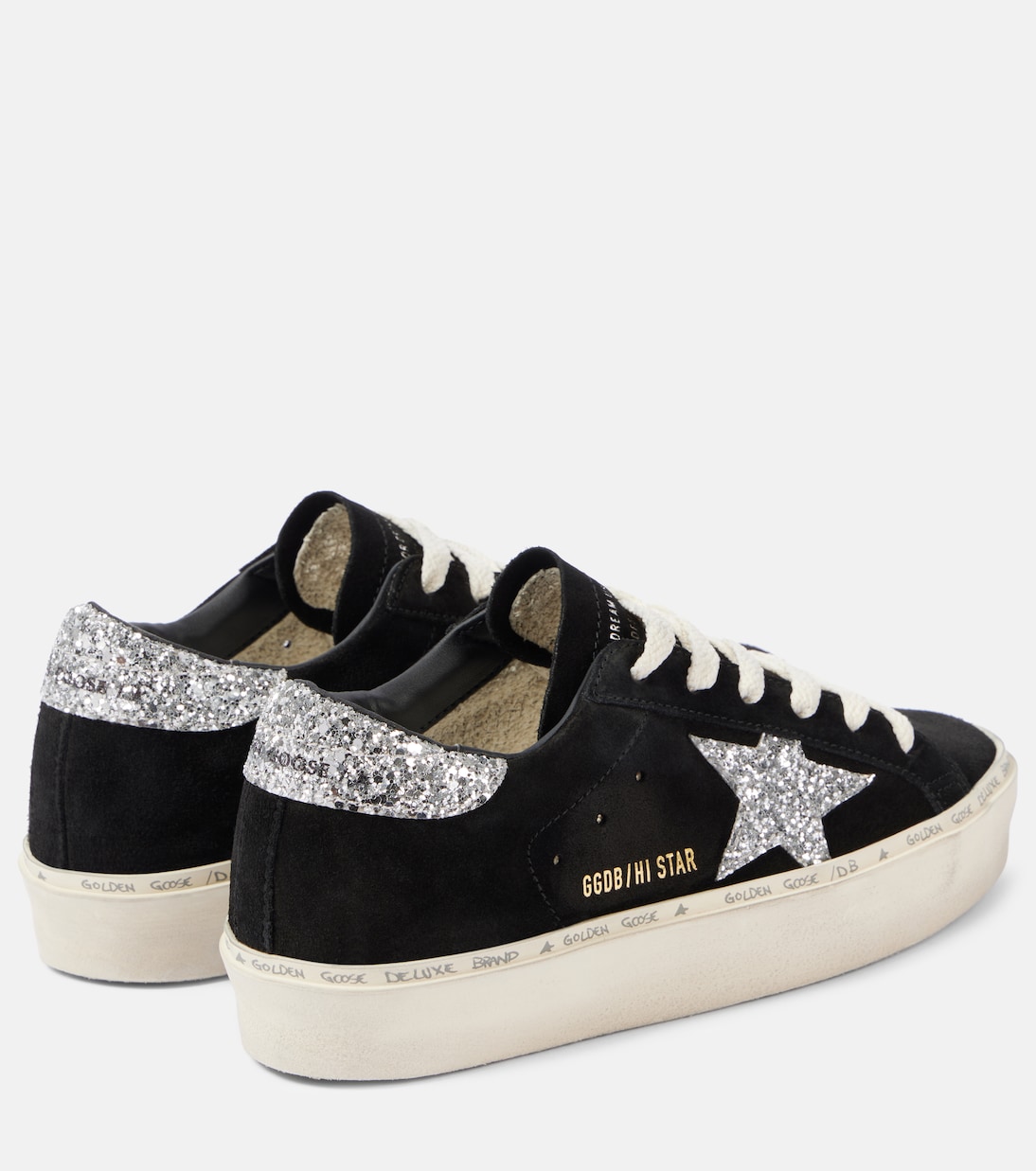 Scarpe da ginnastica in suede glitterate Golden Goose Hi Star per uno stile giovane e luminoso