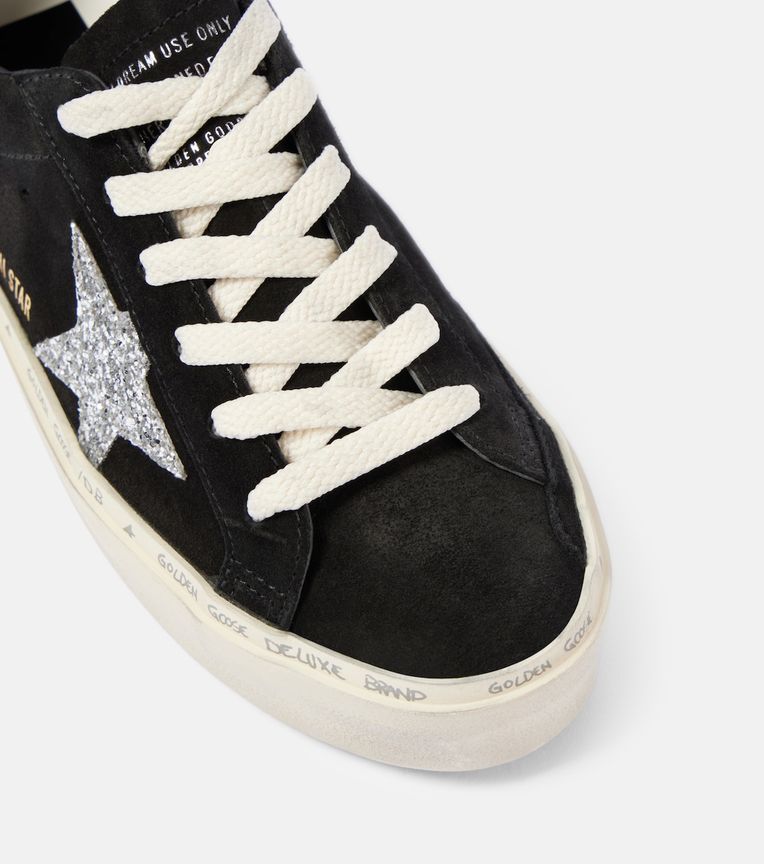 Scarpe da ginnastica in suede glitterate Golden Goose Hi Star per uno stile giovane e luminoso