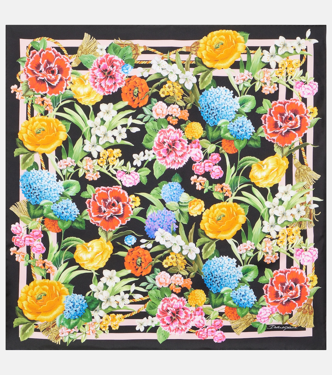 Foulard in seta con stampa floreale | Dolce&Gabbana