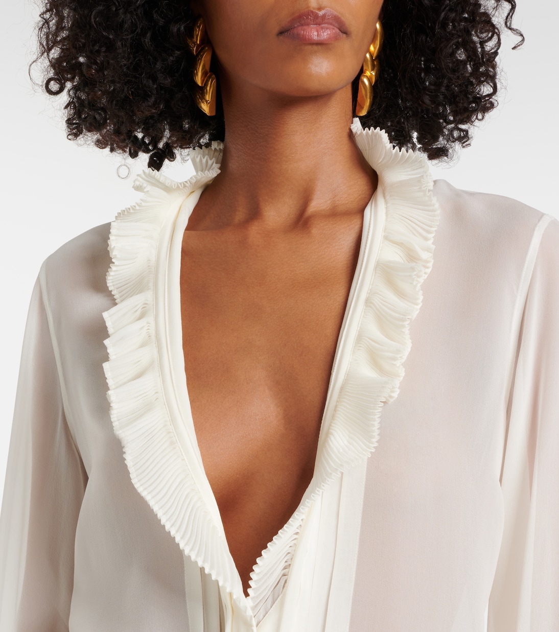 Blusa in seta con volant | Tom Ford
