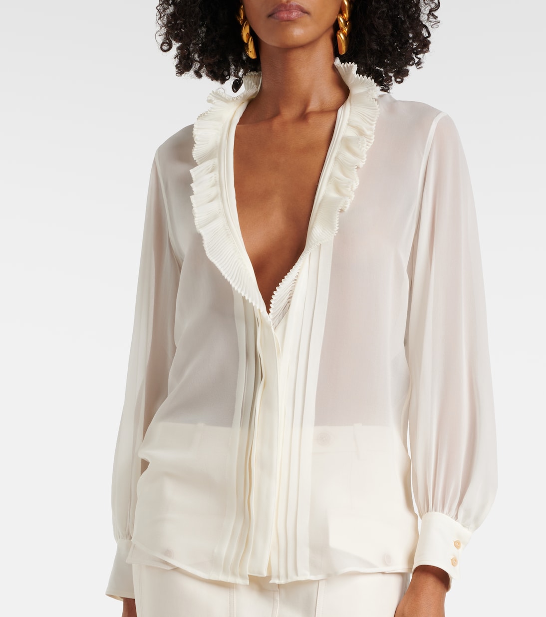 Blusa in seta con volant | Tom Ford