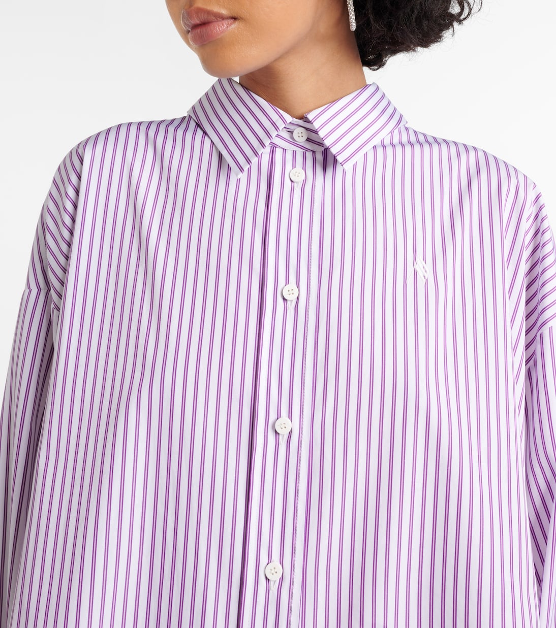 Camisa asimétrica Diana de algodón a rayas | The Attico