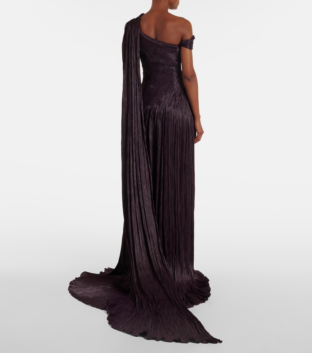 Draped pleated silk chiffon gown | Marmar Halim