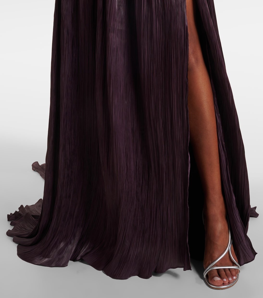 Draped pleated silk chiffon gown | Marmar Halim