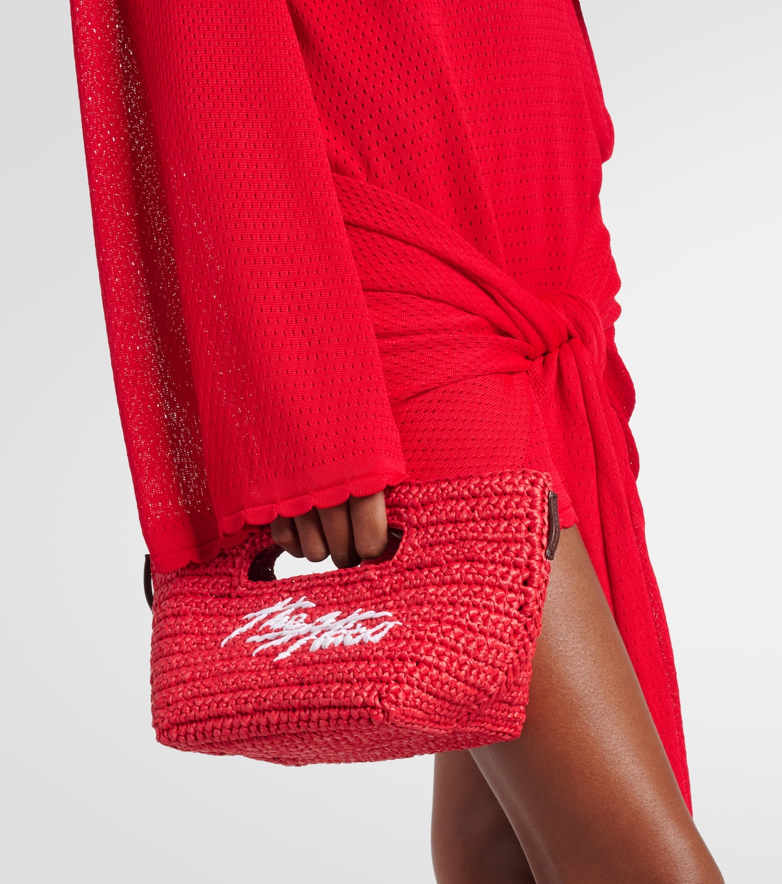 Via Dei Giardini 15 raffia-effect tote bag | The Attico