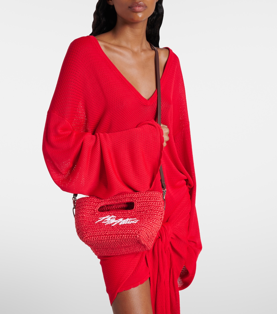 Via Dei Giardini 15 raffia-effect tote bag | The Attico