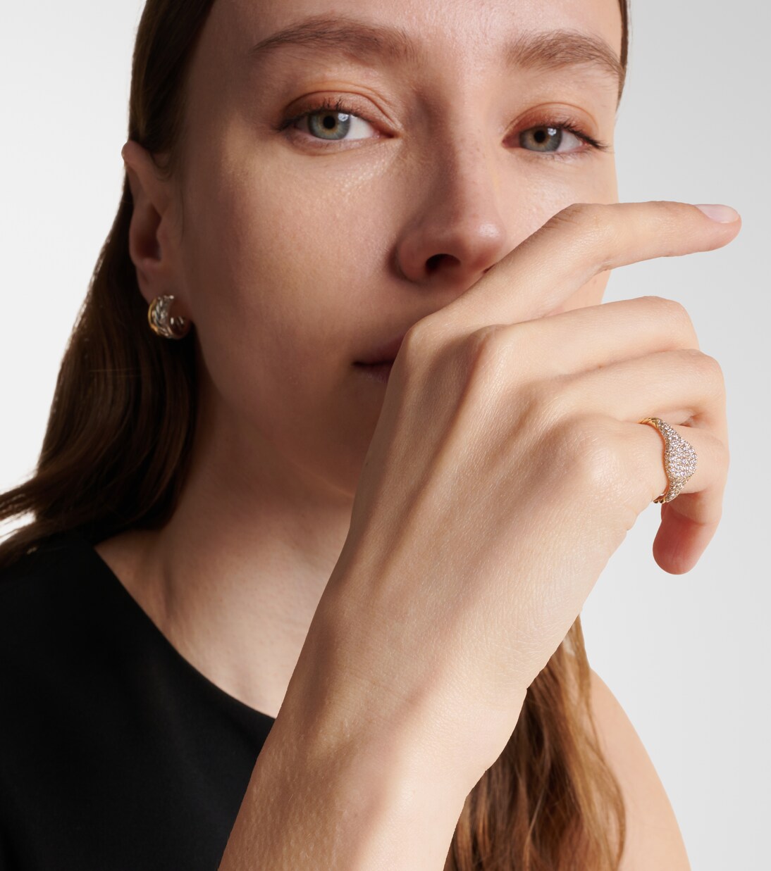 Bague Petite Pavé en or 18 ct et diamants | David Yurman