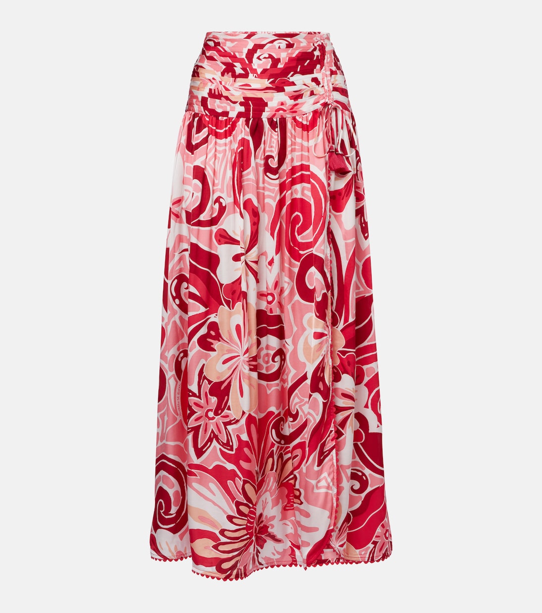 Falda larga Carla de satén estampada | Poupette St Barth