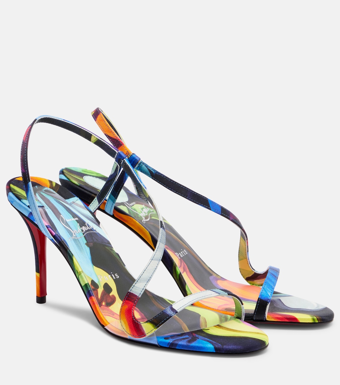 Rosa Z 80 printed satin sandals | Christian Louboutin