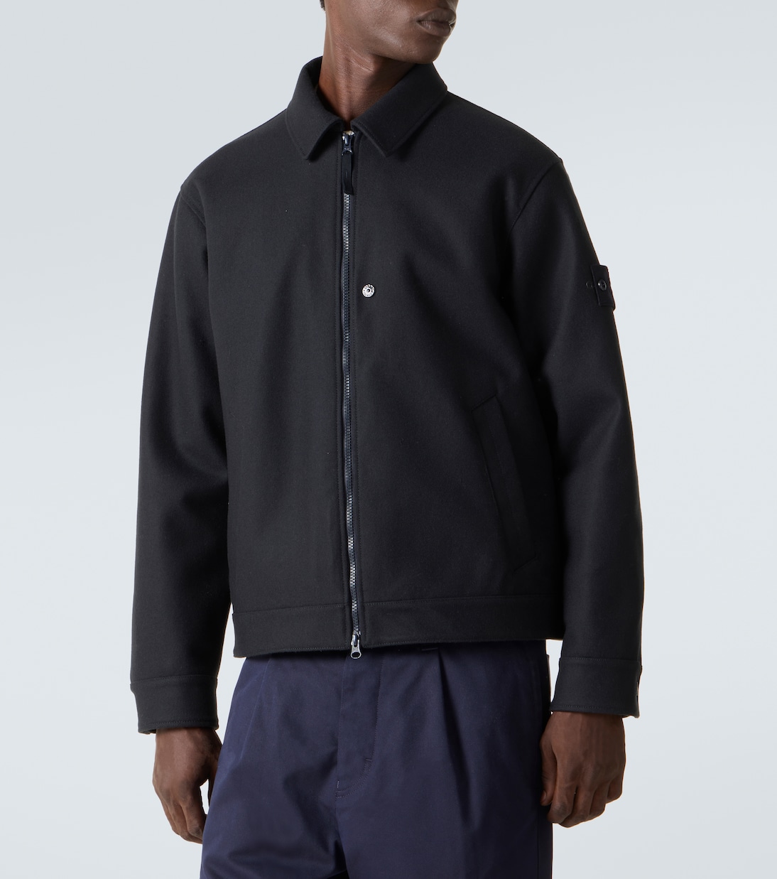 Ghost wool-blend flannel jacket | Stone Island