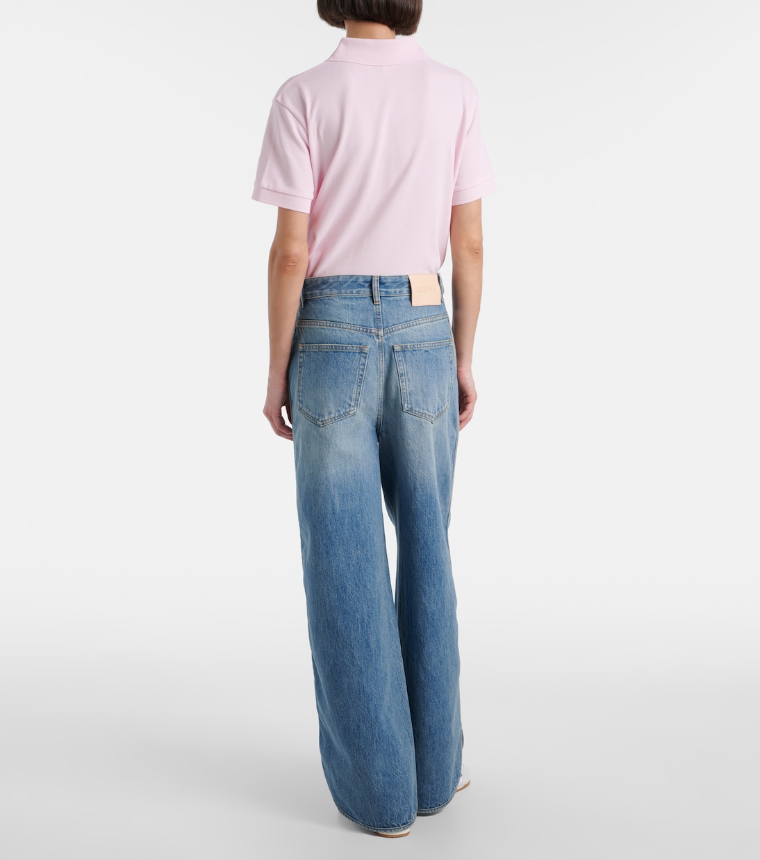 جينز بأرجل واسعة بخصر متوسط | Loewe
