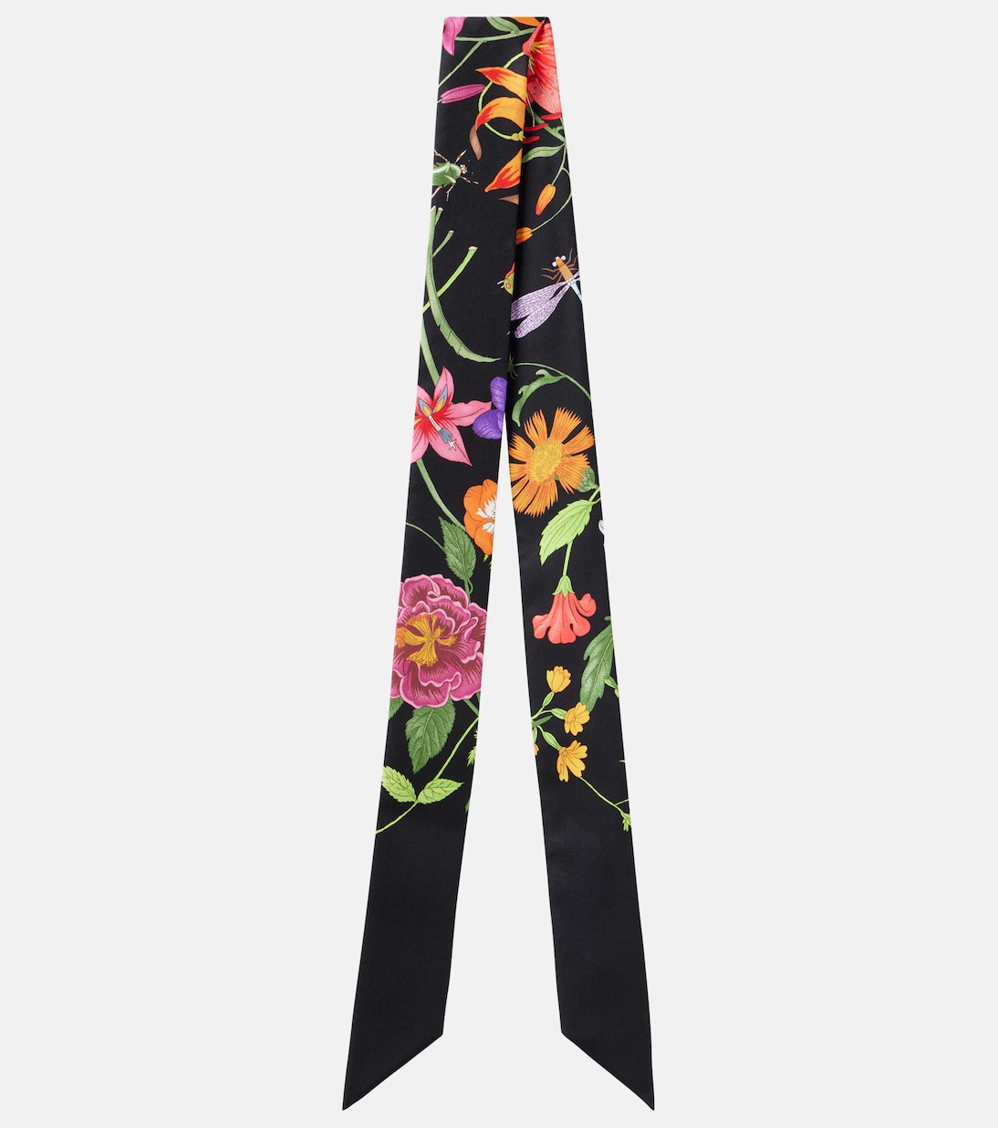 Foulard in twill di seta con stampa | Gucci